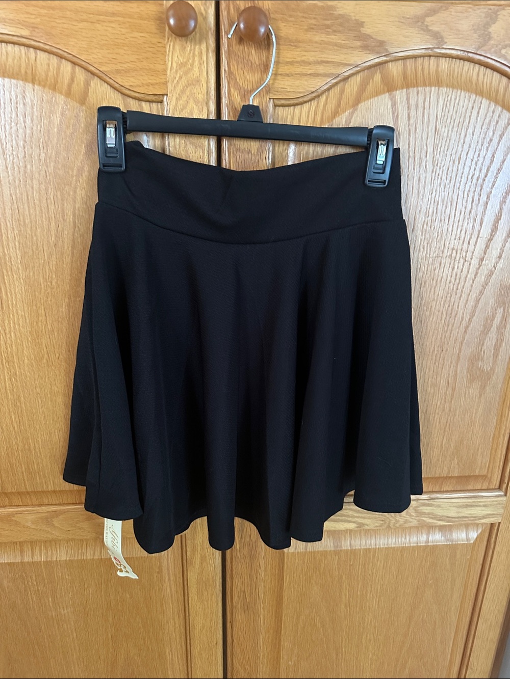 Black Skater Skirt with Wide Waistband
